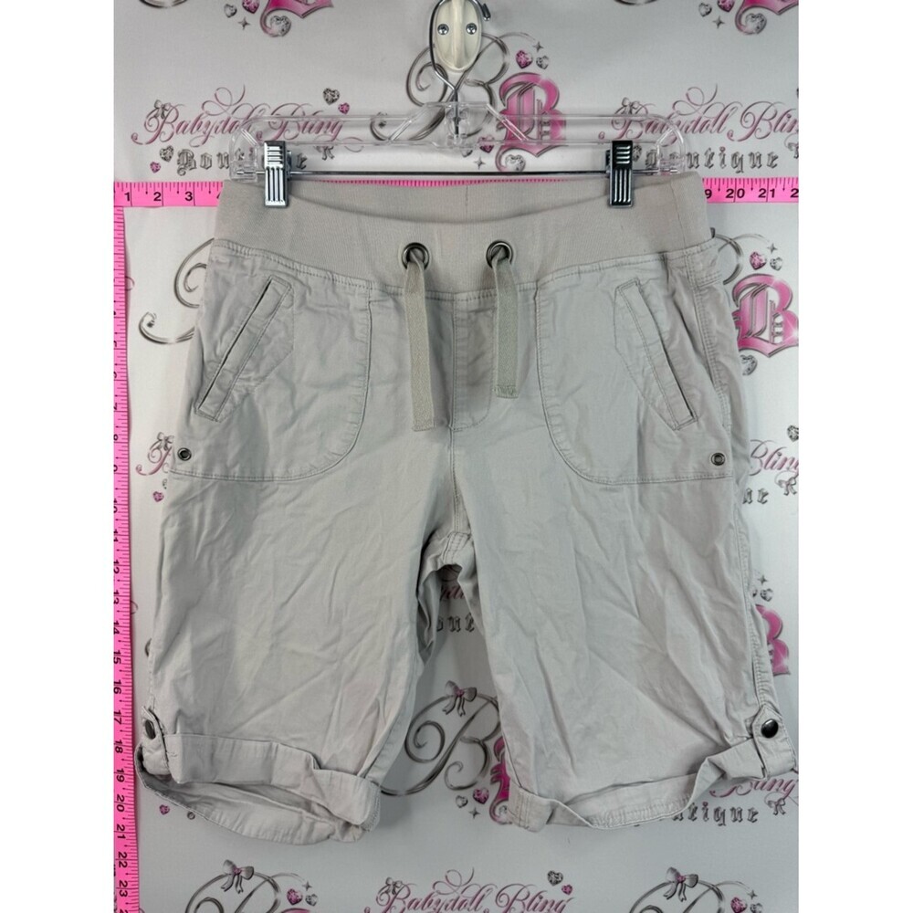 Denver Hayes short high-rise Hanna Light grey Drawstring Rolled Hem cargo